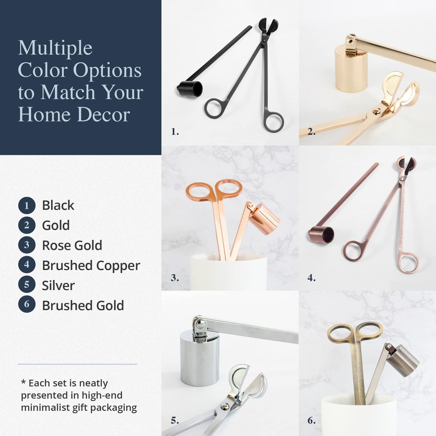 Airy Abode Candle Wick Trimmer and Candle Snuffer Accessory Set – Pick Your Color
