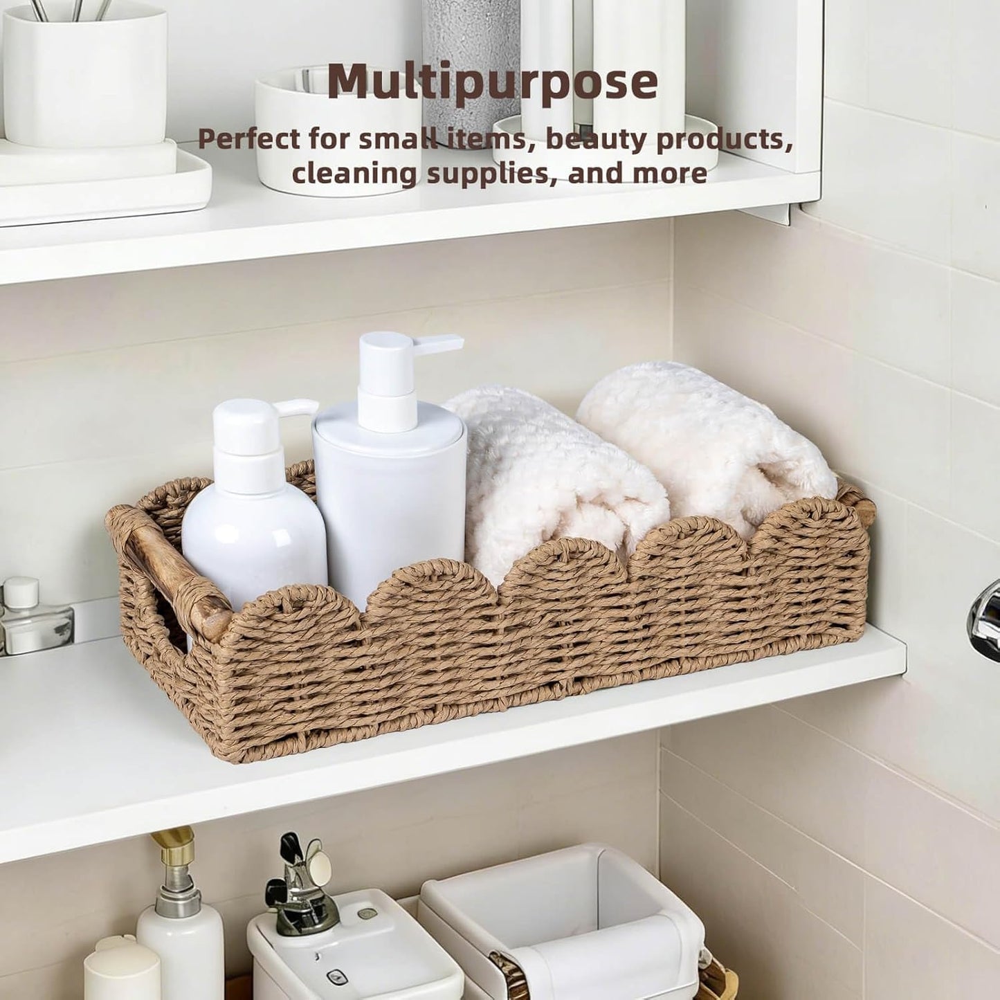Back of Toilet Paper Storage Baskets Tray / Neutral