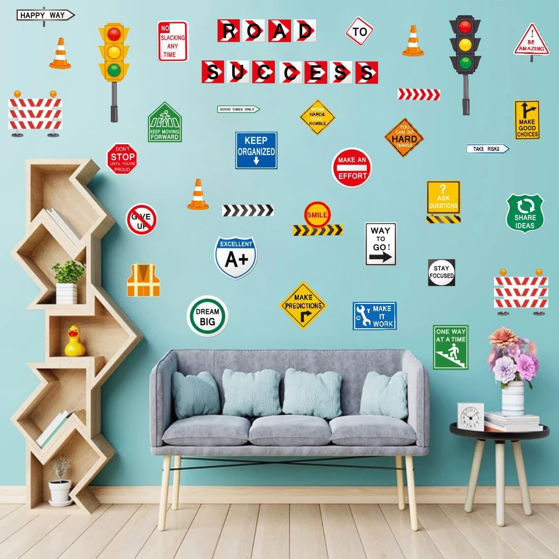 Wall Decal / Inspirational Quote Traffic Sign Vinyl Wall Stickers / Road To Success