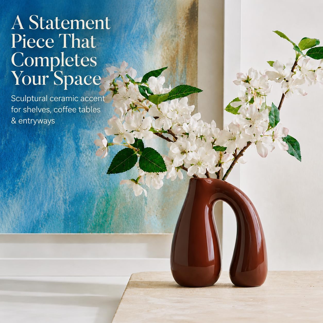 Ceramic Decorative Vase / Brown