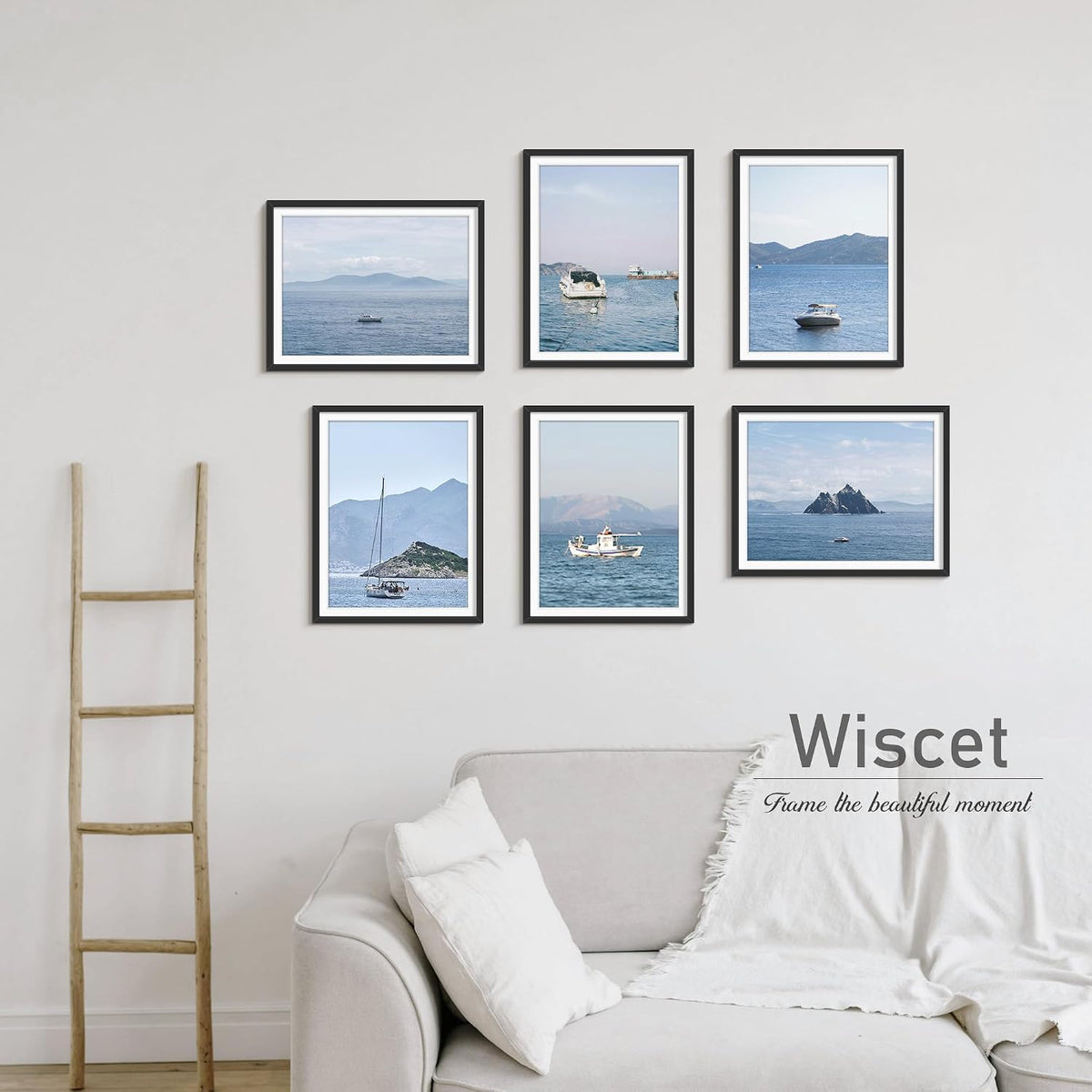 Wiscet 10x13 Picture Frame Set of 4, for Wall Mounting, Black | Display Picture 9x12 with Mat or 10x13 Poster Frame