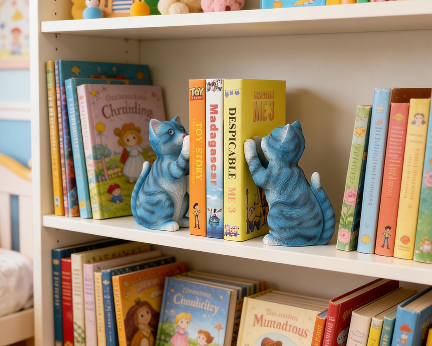 Cat Bookends / Heavy Duty Bookends / Blue