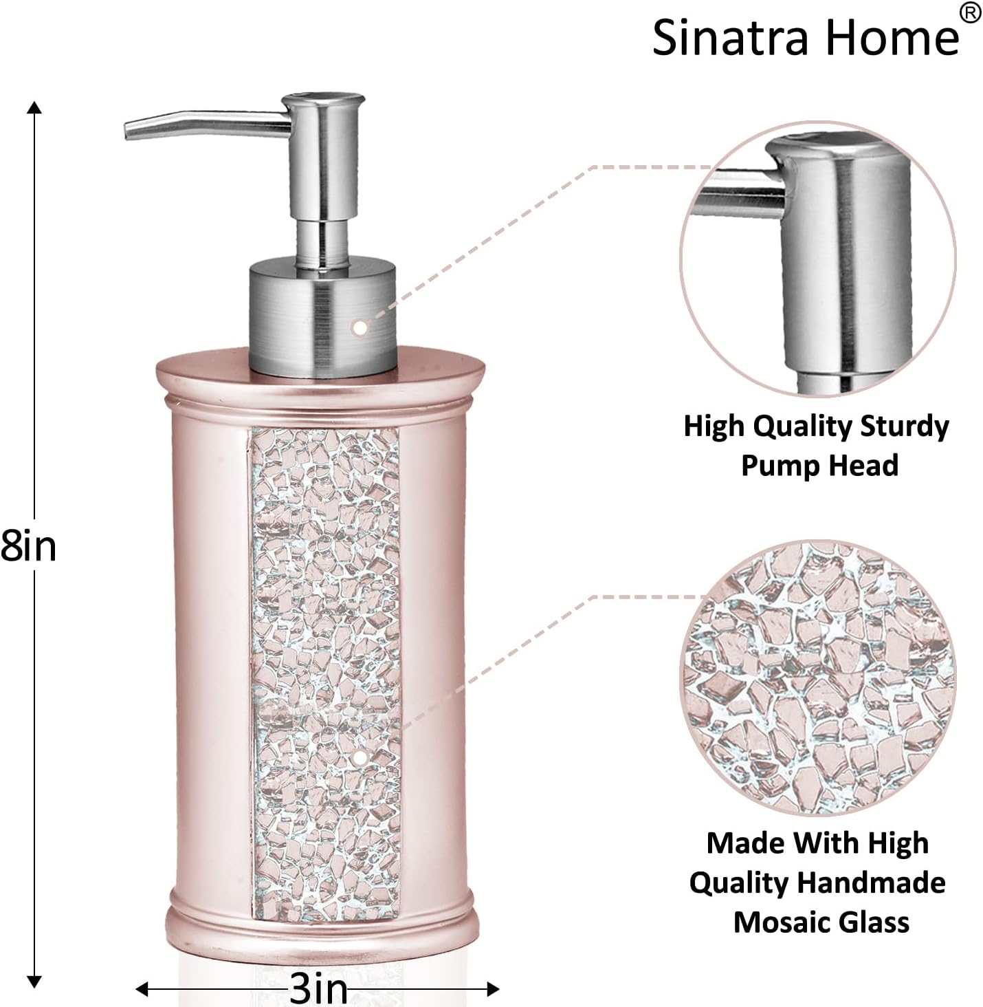 Zahari Home 4pc Sinatra Stylish Bathroom Accessories Set Liquid Soap Dispenser, Tumbler, Tooth Brush Holder and Soap