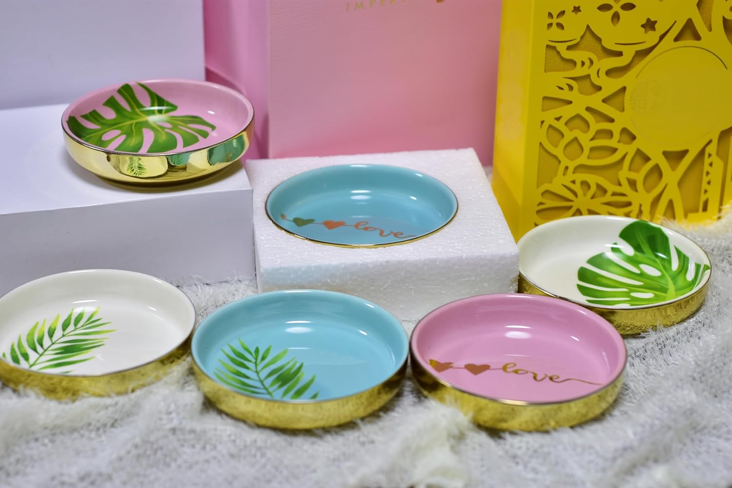 Tropical Leaf Rings Holder for Jewelry / One Size / Boutique Dish/tropical-4 / Natural