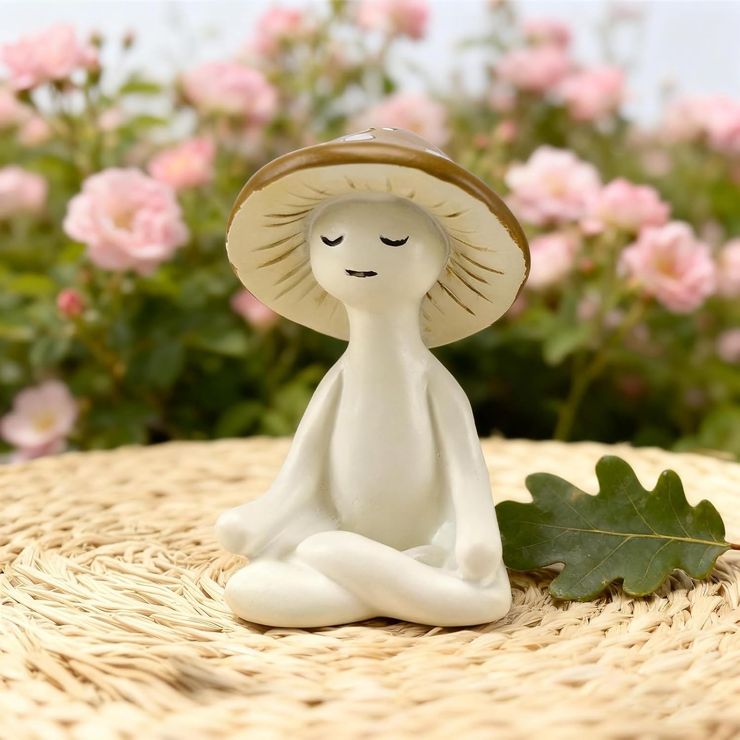 Meditation Mushroom Statue-Meditation Mushroom Resin Statue for Desk Living Room Resin Figurine