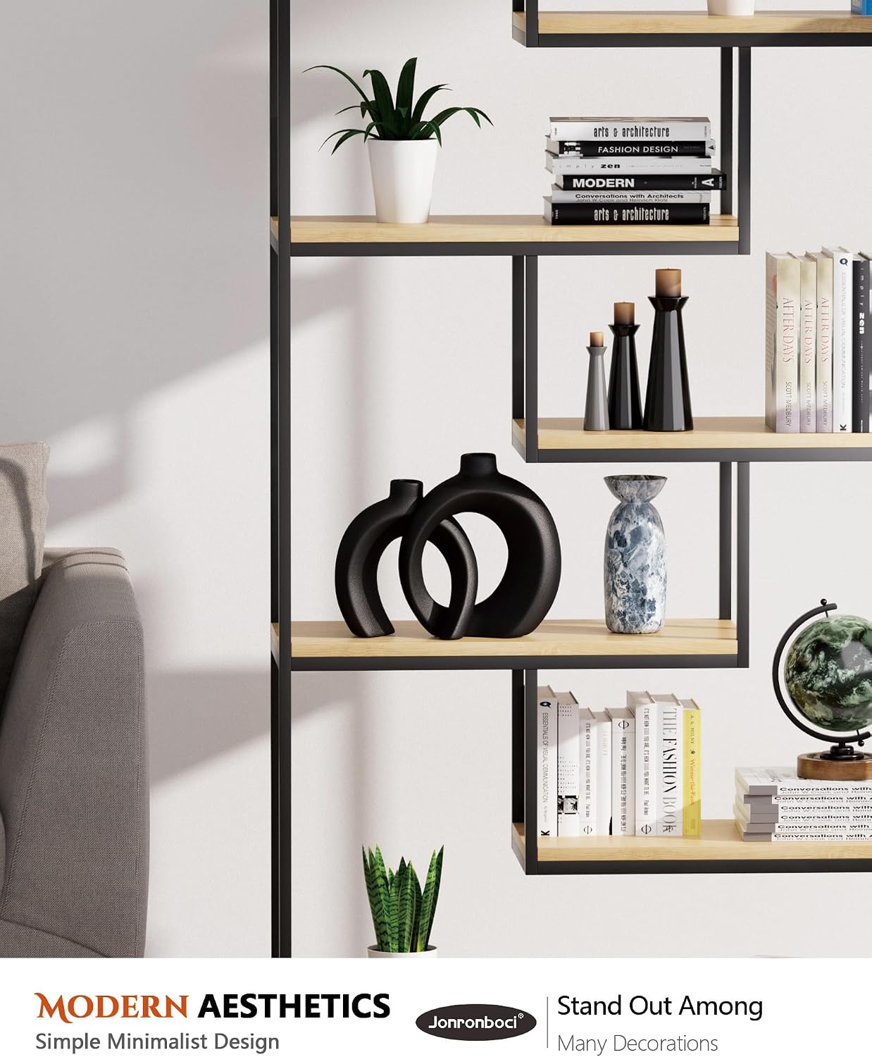 Minimalist Nordic Modern Ceramic Decorative Black Vases / Matte Black / Set of 2