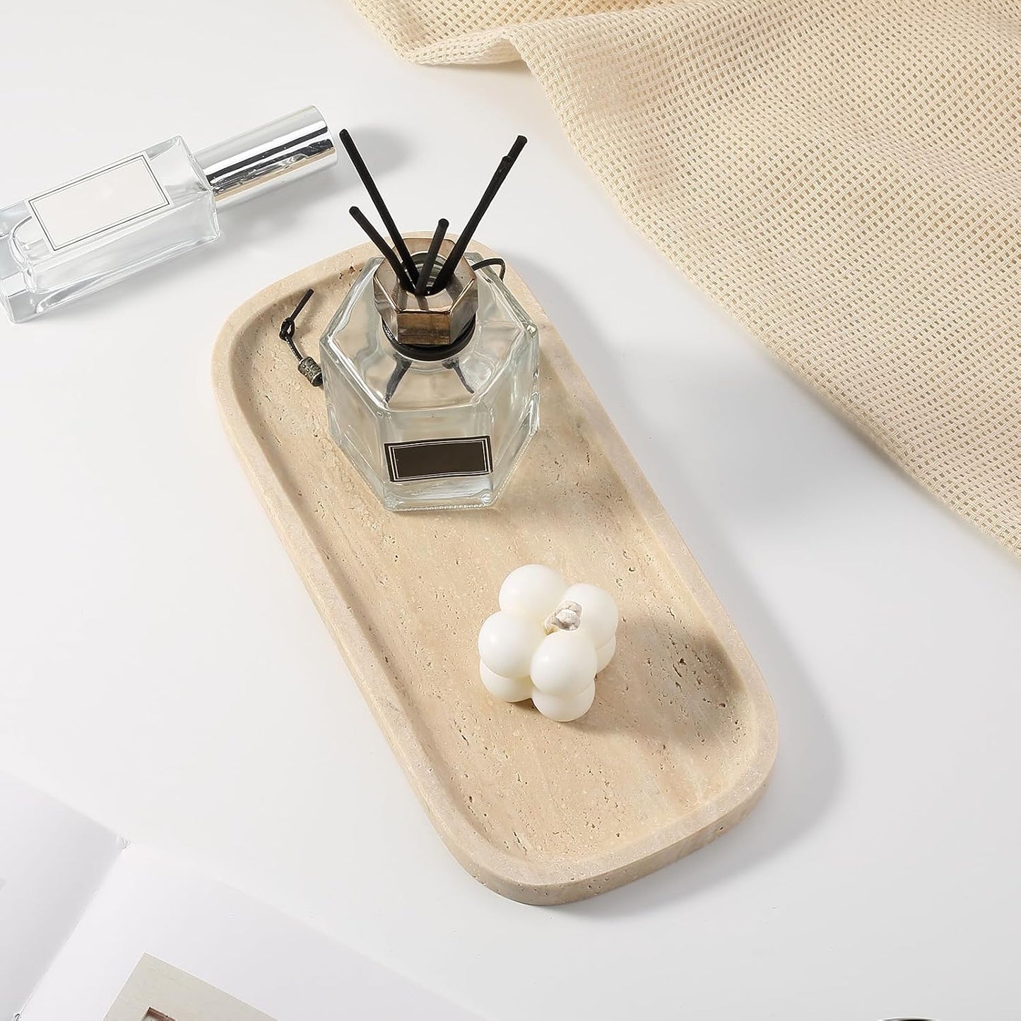 Tray / Marble Vanity Tray / 10 x 4.72 / Travertine