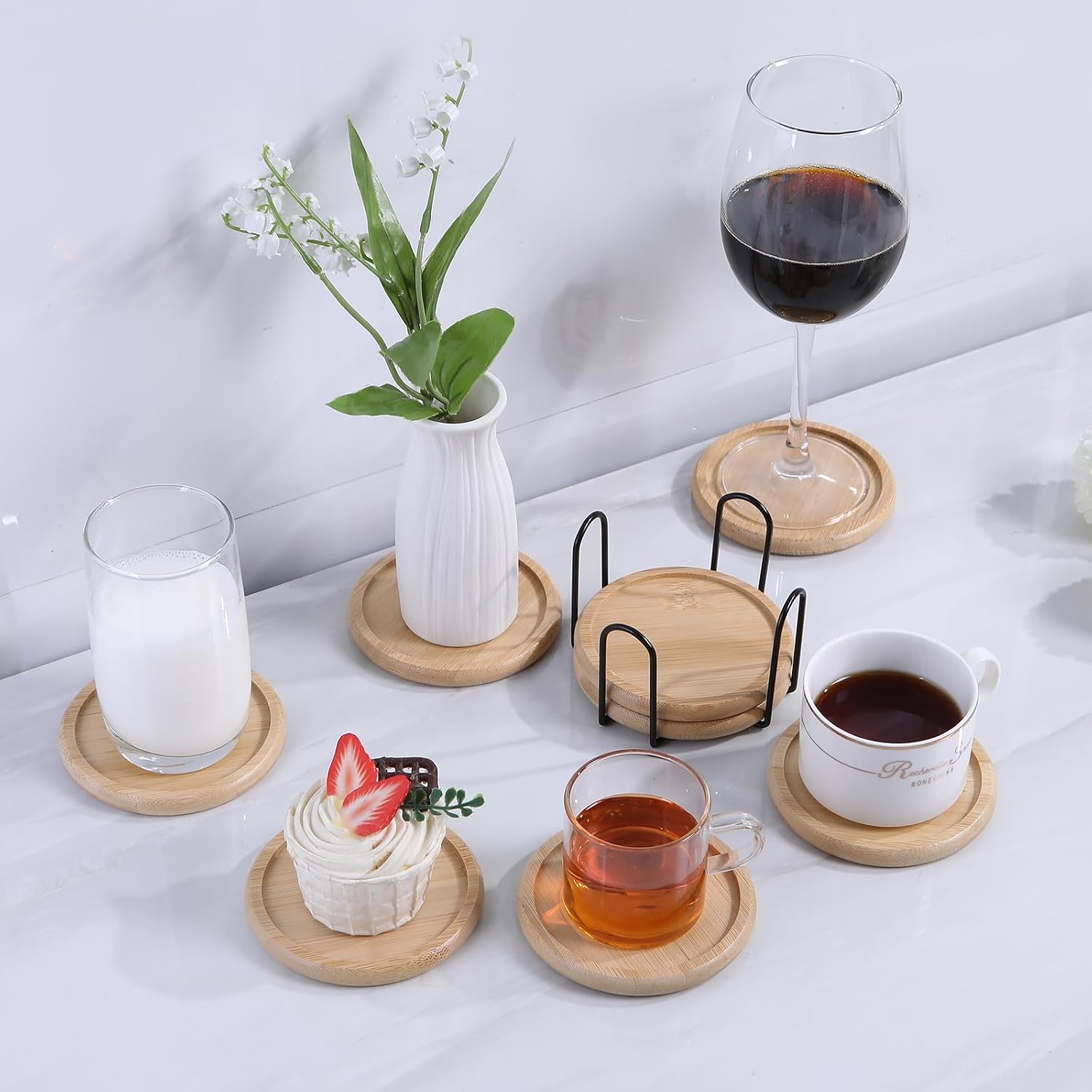 Holder / Cup Mat for Drinks / 4 Inch / Set of 8