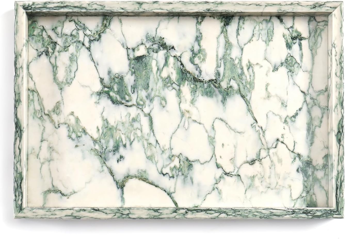 Natural Marble Vanity Tray / Green Texture