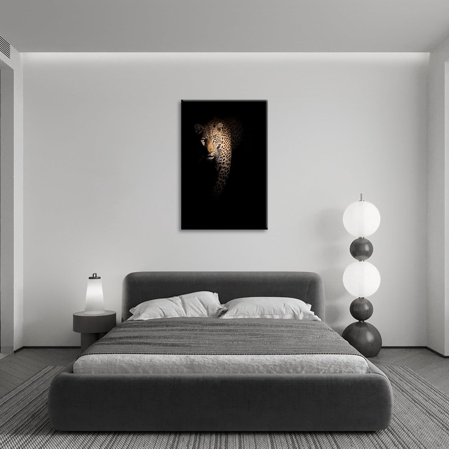 Leopard Wall Art Wildlife Portrait Photography Close-Up Animal Print Framed / Panther / 36"L x 24"W