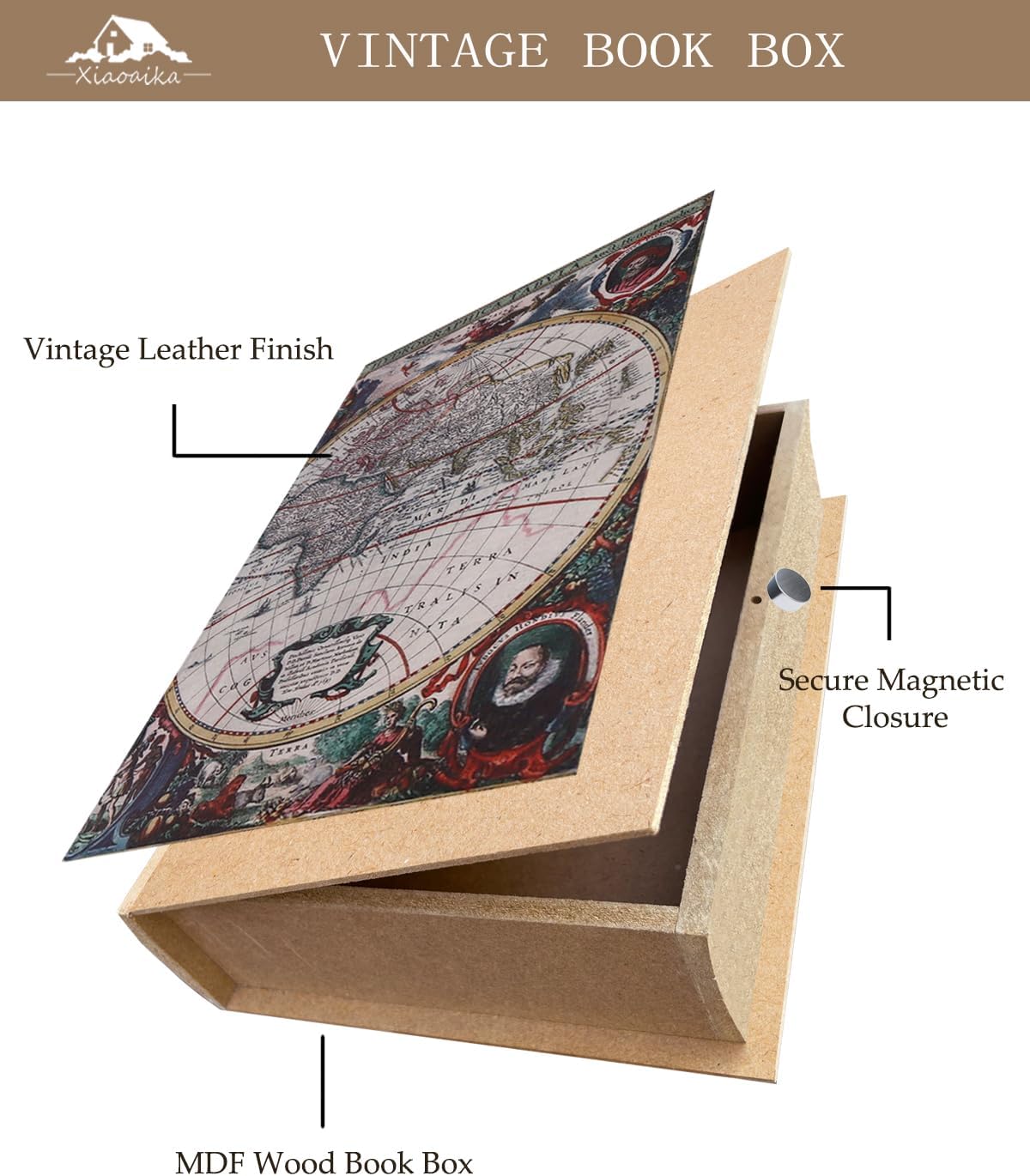 Vintage Faux Book Boxes / 1 x Map