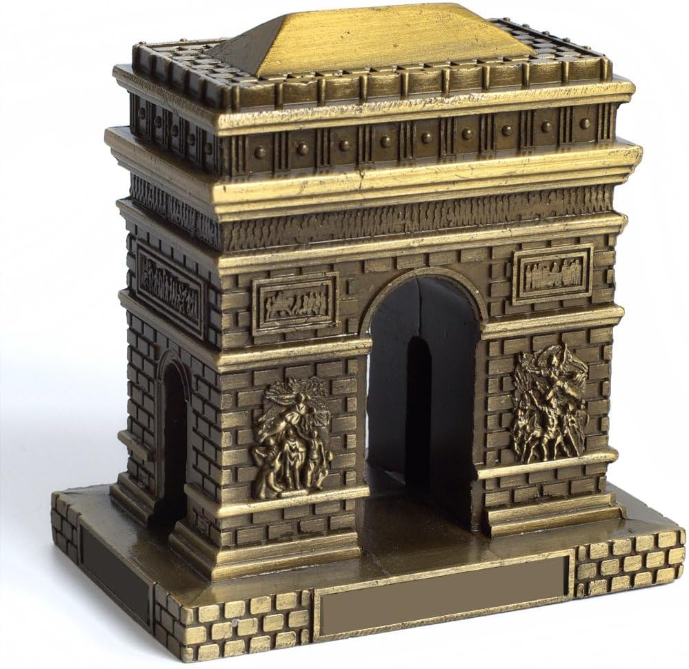 Metal Paris Arch of Triumph Statue Figurine Home Desktop Décor Souvenir Artificial World Famous