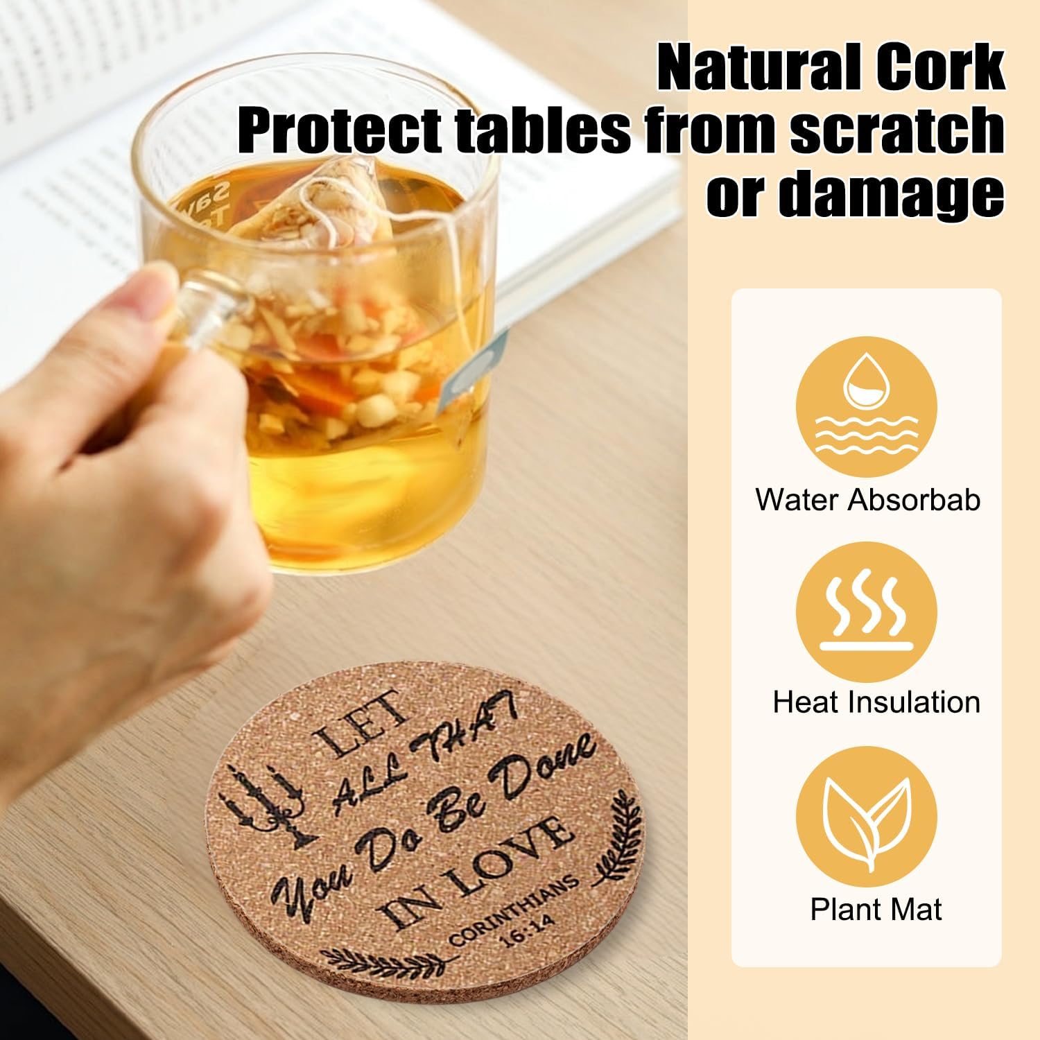 Bible Verses Heat Resistant Furniture / Natural / Set of 50