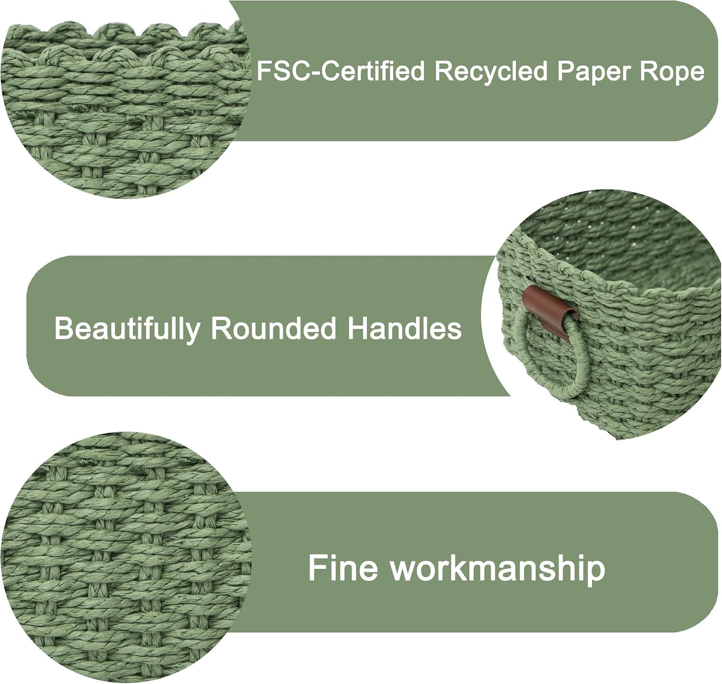 woven Storage basket / Dark Green