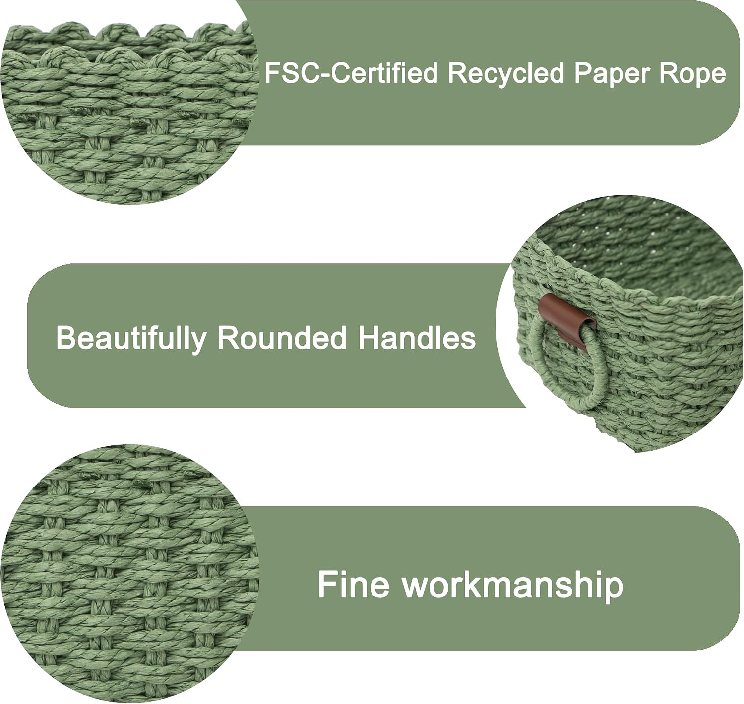 woven Storage basket / Dark Green
