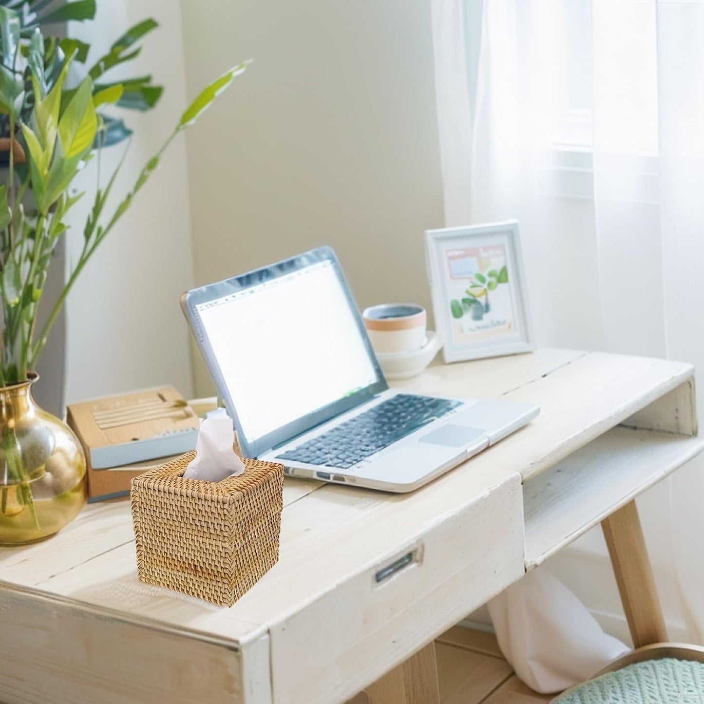 Rattan Tissue Box Cover
