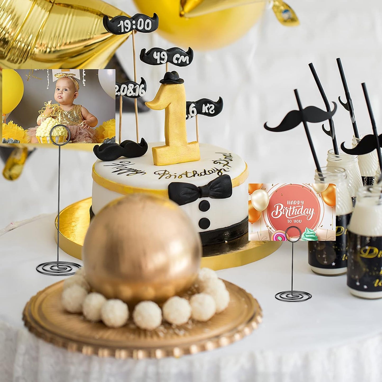 Teling 36 Pieces Table Number Holders 3 Size Place Card Holder Name Numbers Menu Memo Note Card Picture Photo Clip