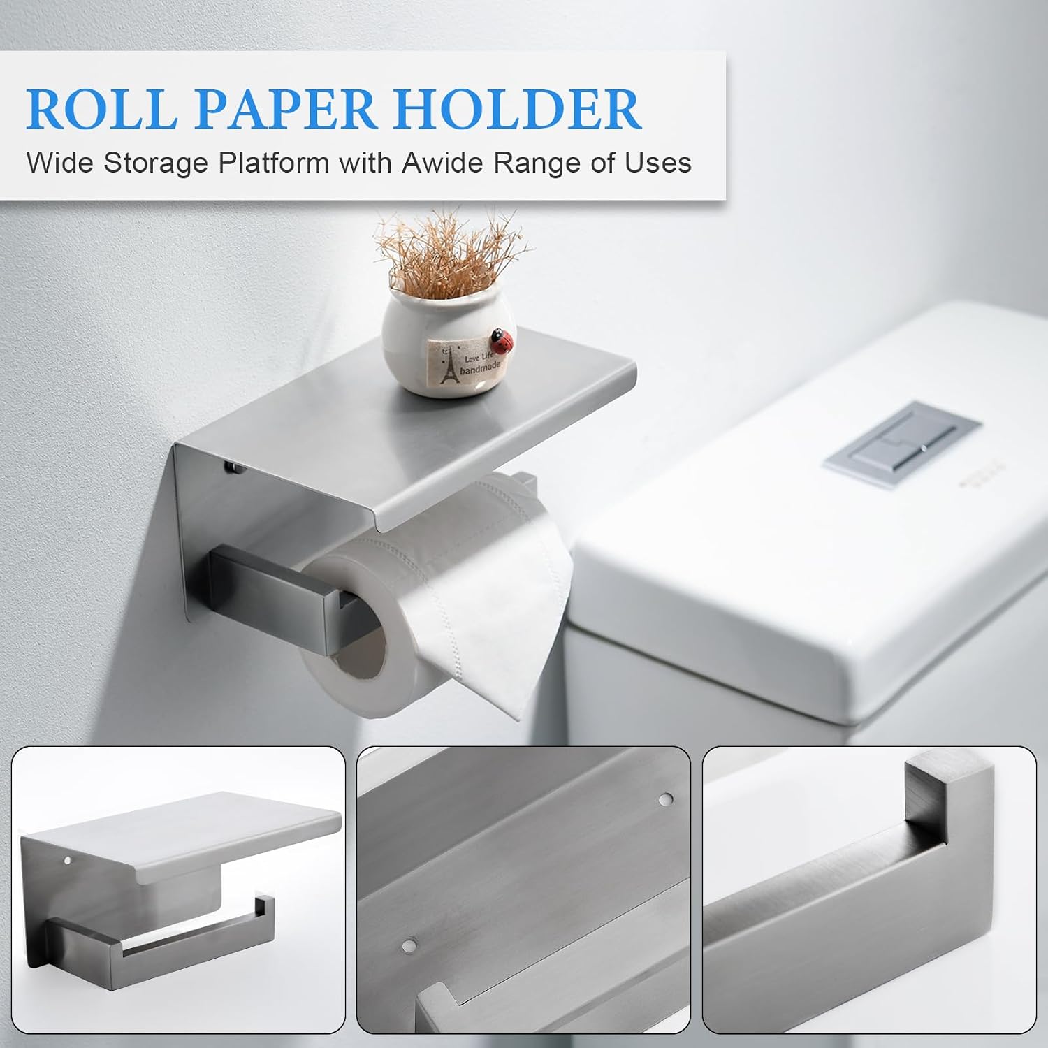 Brushed Nickel Bathroom Towel Bar Set Bathroom Accessories Hardware Set Including Double Towel Bar Towel Ring Coat Hook