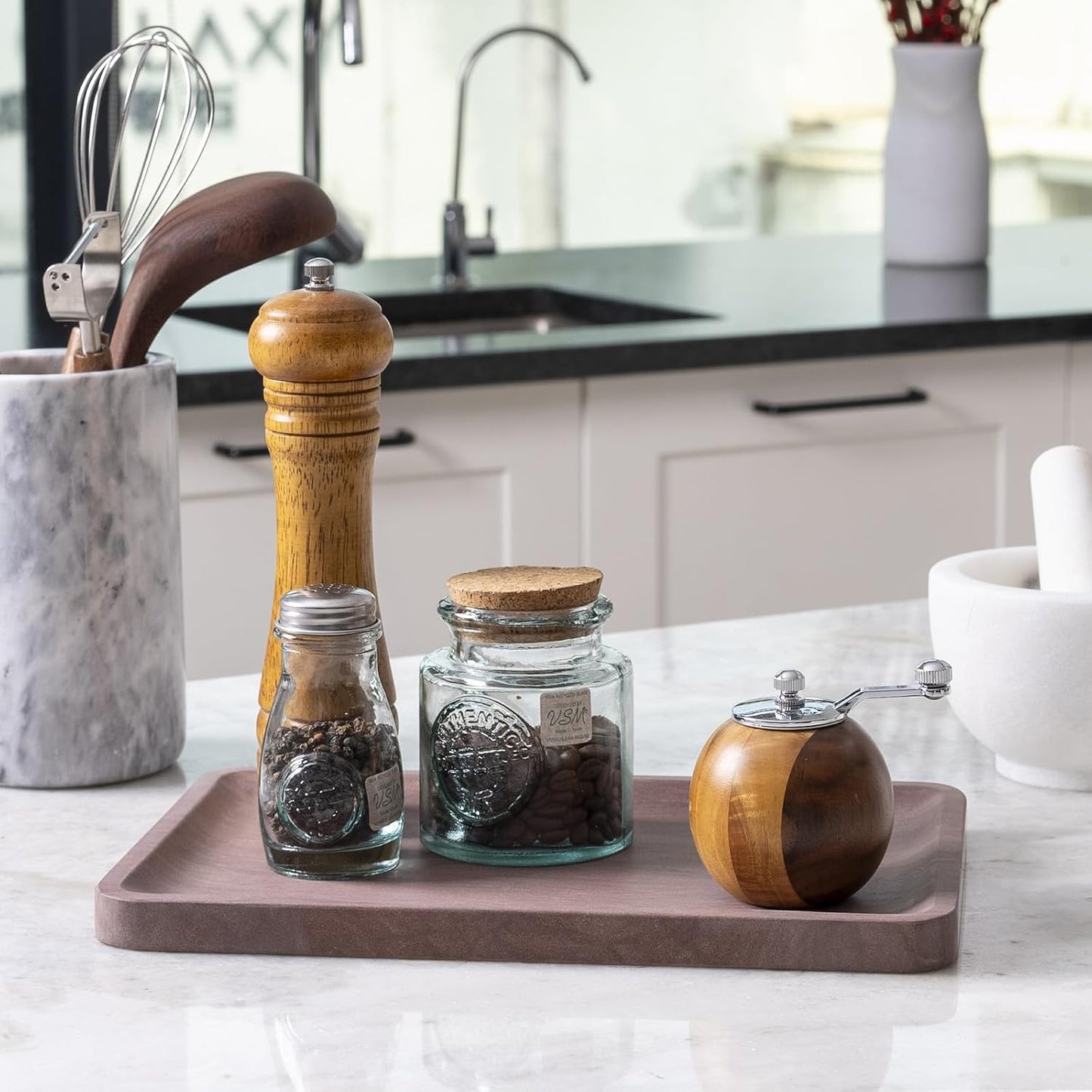 Marble Vanity Tray / Brown / 11.8 Inch