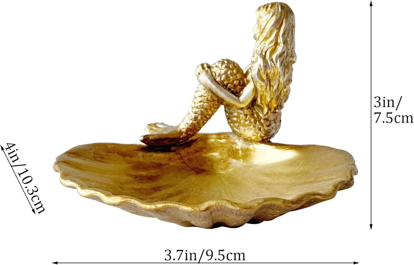 Golden Mermaid Shell Statue Home / Small Mermaid
