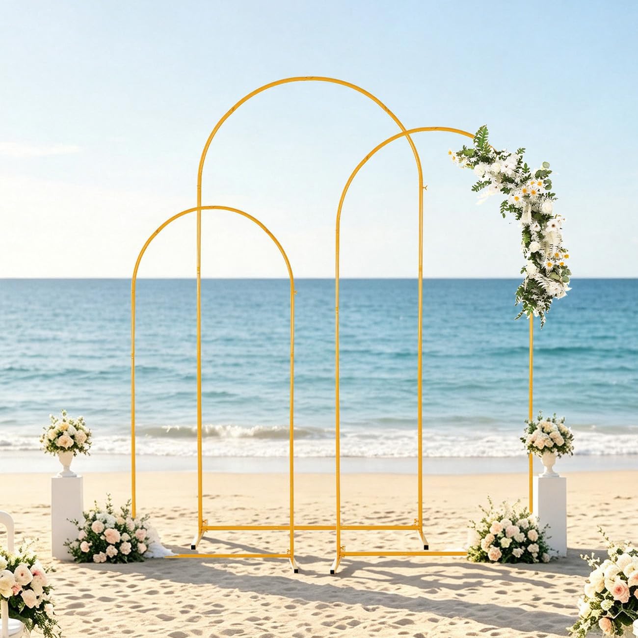 Metal Wedding Arch Backdrop Stand / 6.6ft, 5.9ft, 4.9FT Arch / Set of 3