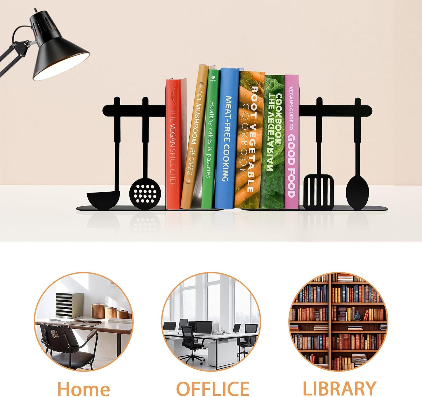 Unique Metal Cookbook Bookends / A