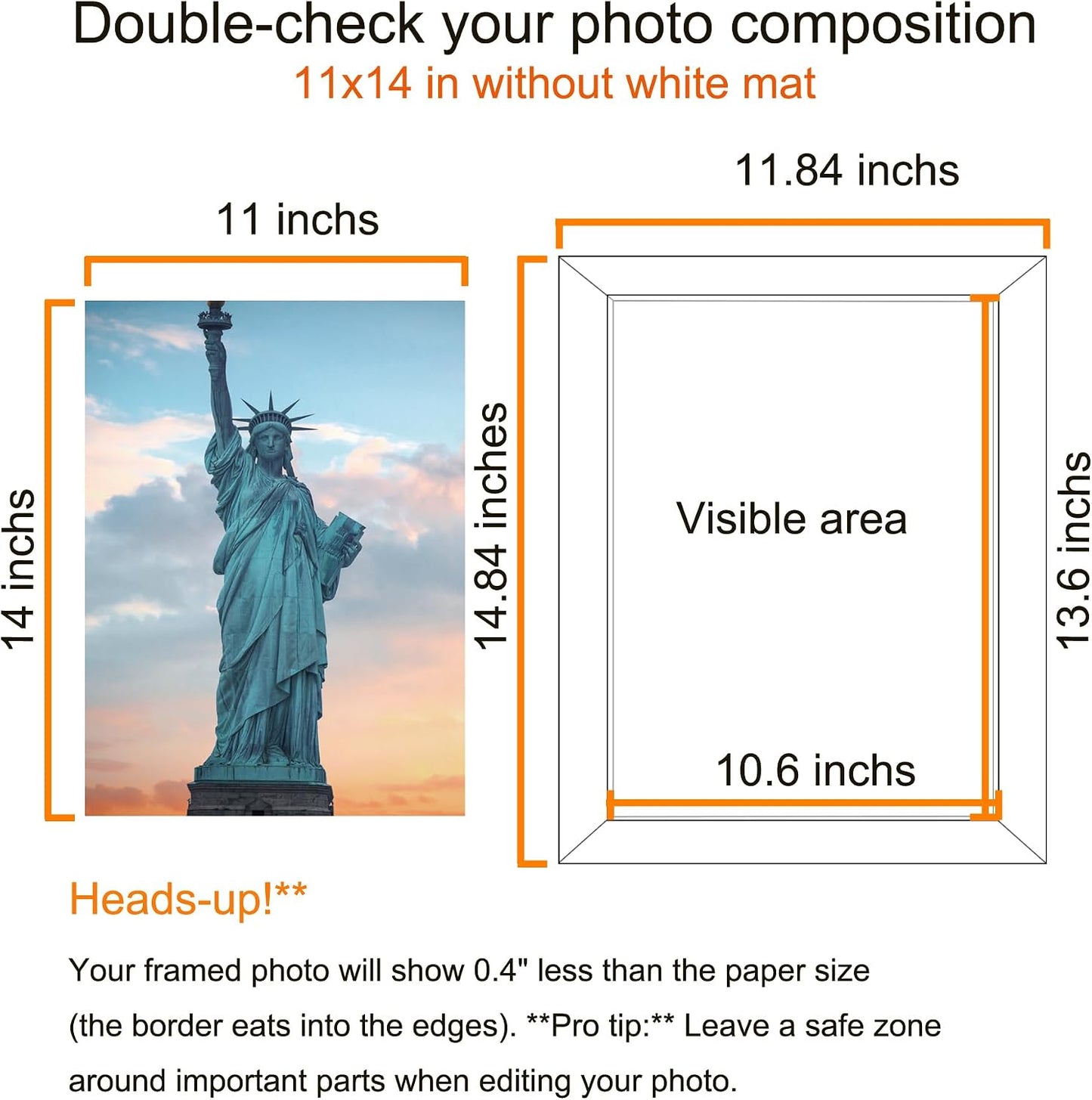 SESEAT 11x14 Picture Frames Display Pictures 8x10 With mat or 11x14 Prints Without Mat,Wall Mounting,Brown,6PCS