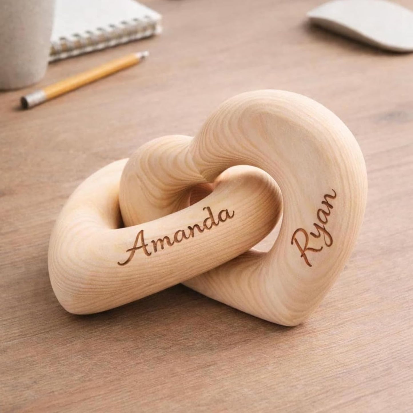 Infinity Heart Wooden Sculpture