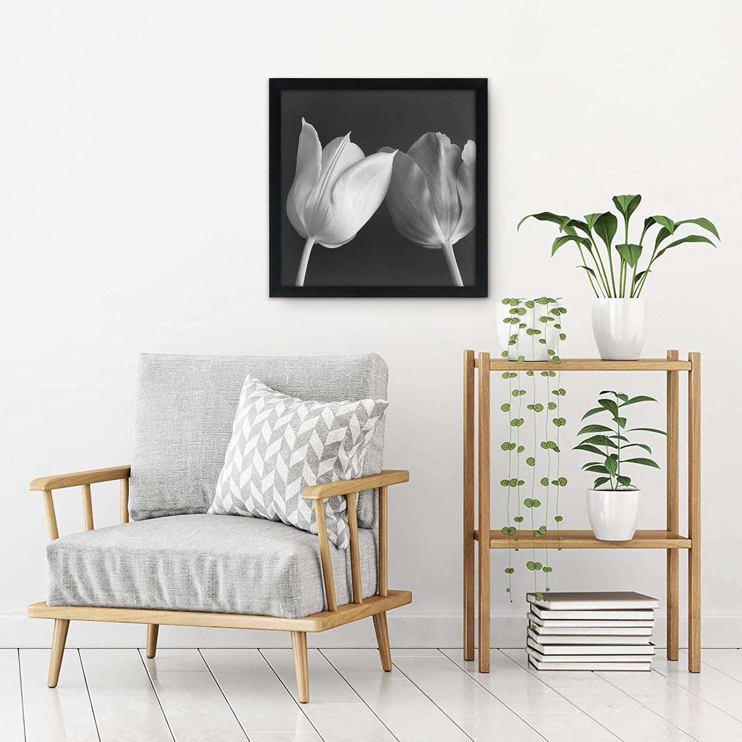 Americanflat 18x18 Poster Frame - Engineered Wood - Black | Polished plexiglass front, hangs vertical or horizontal