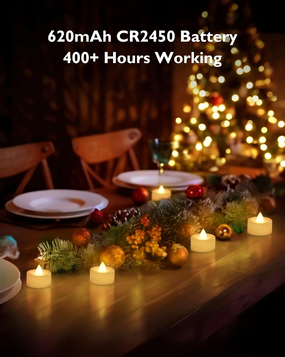 BEICHI 24Pcs Flameless LED Tea Lights with Remote & Timer,Ivory Base,400Hrs | Flickering TeaLights Candles Battery