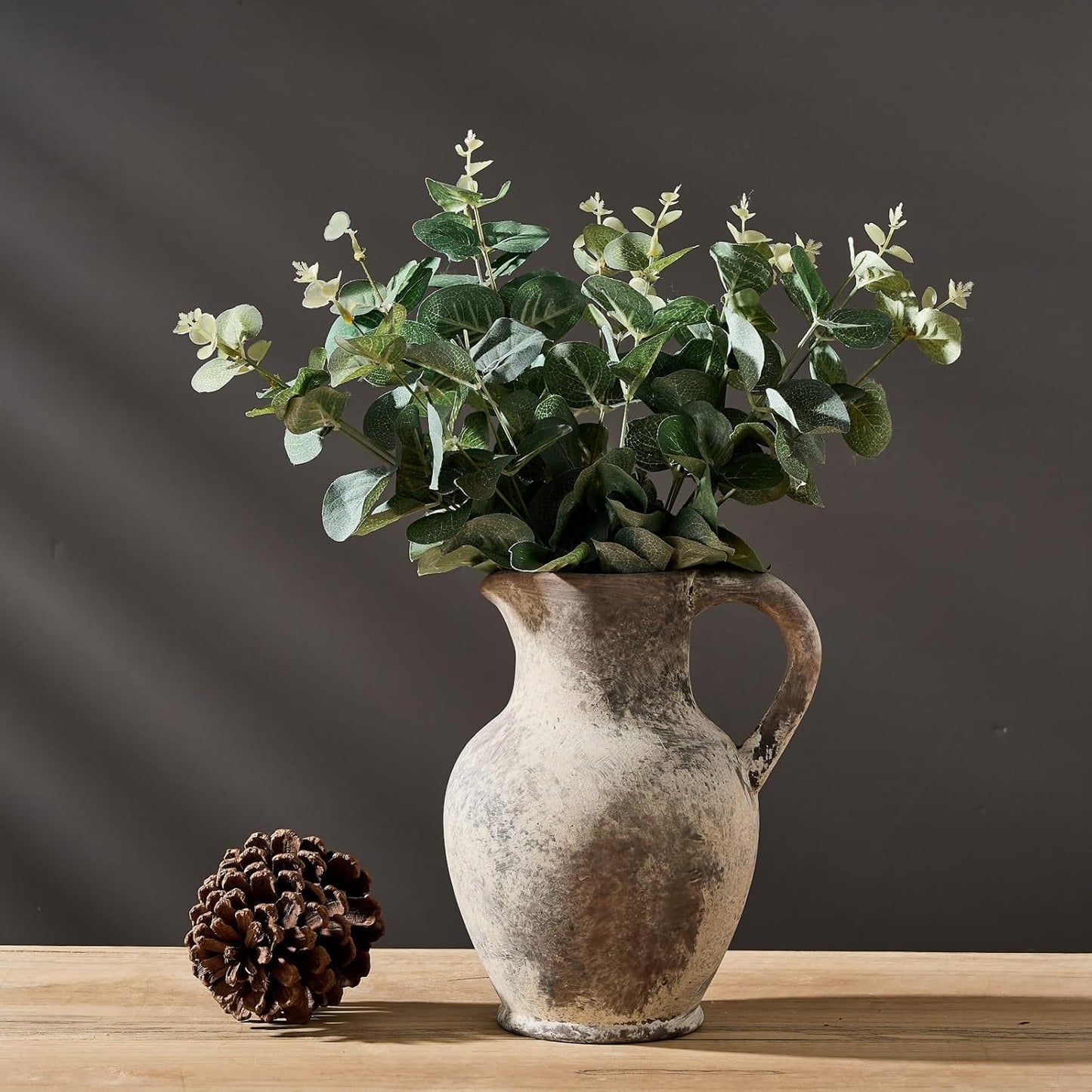 Ceramic Rustic Farmhouse Vase / Gray