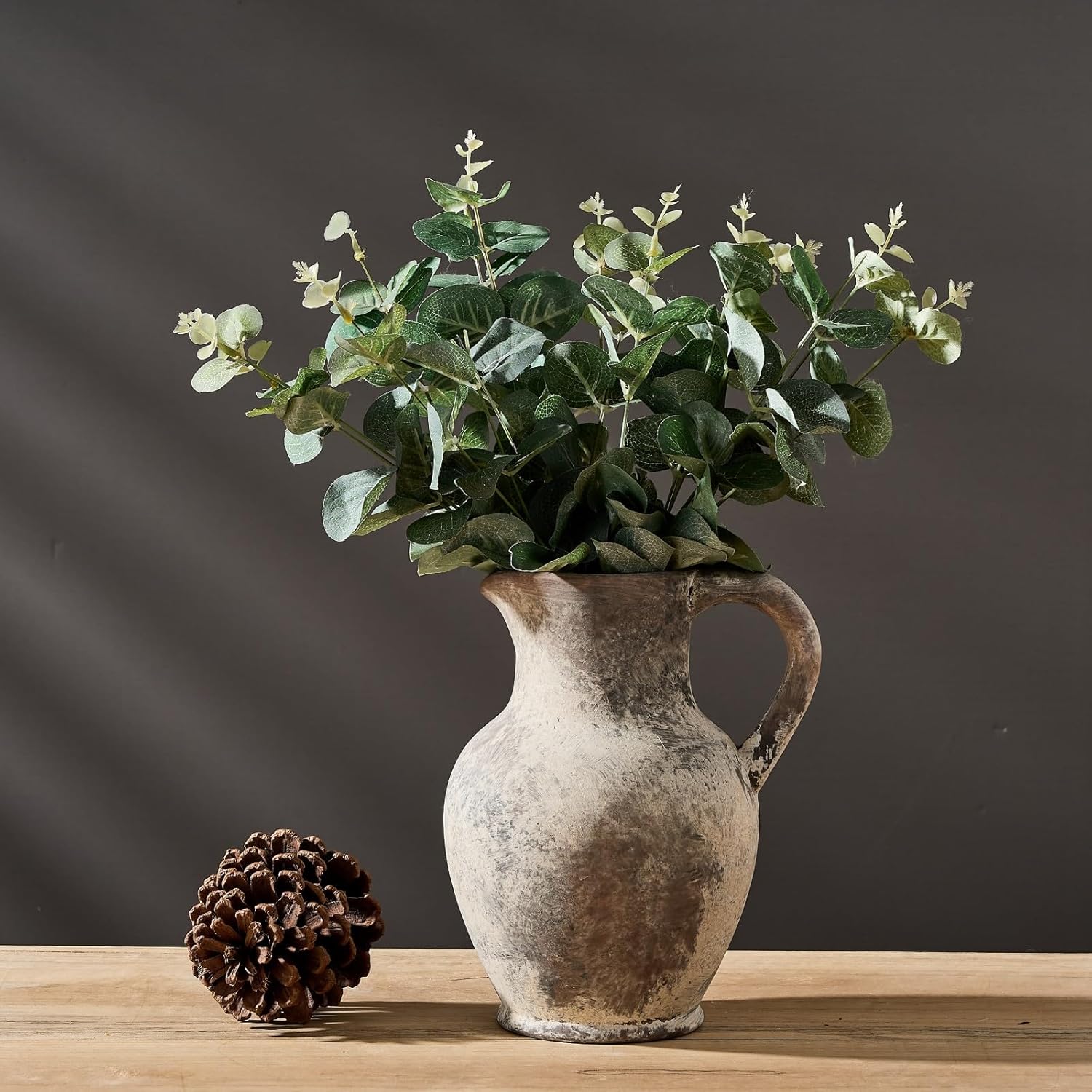 Ceramic Rustic Farmhouse Vase / Gray
