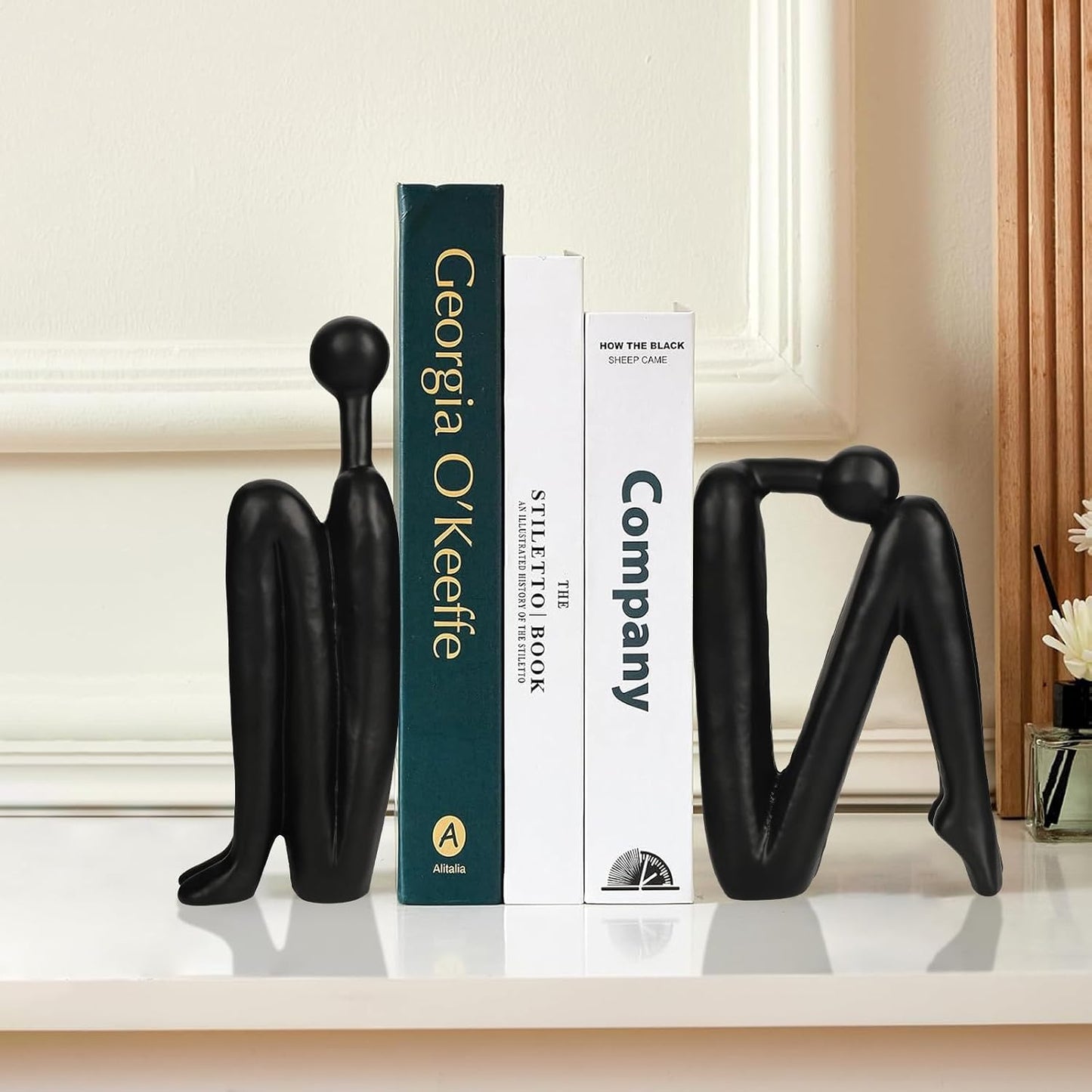 Thinker Cast Iron Bookends / Thinkera Black