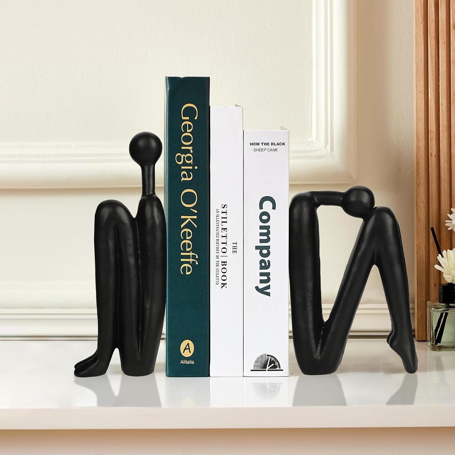 Thinker Cast Iron Bookends / Thinkera Black