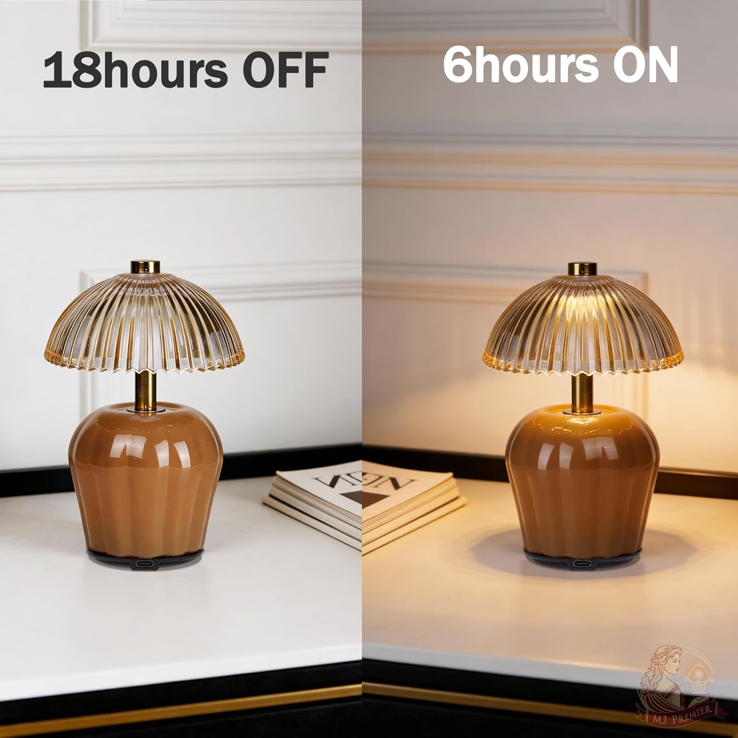 Rechargeable Table Lamp / Brown-2packs