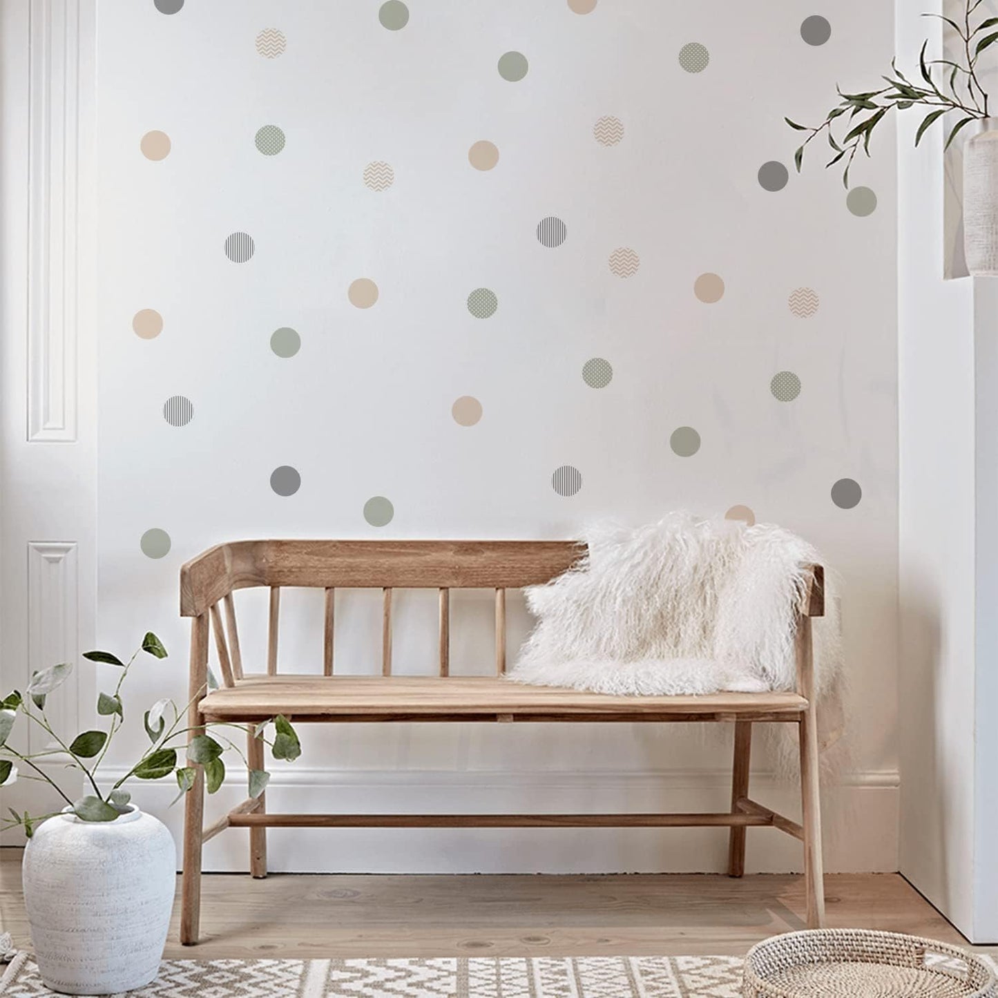 Boho Polka Dot Wall Decals / Boho Ripple-b / 12 Sheets / Set of 72