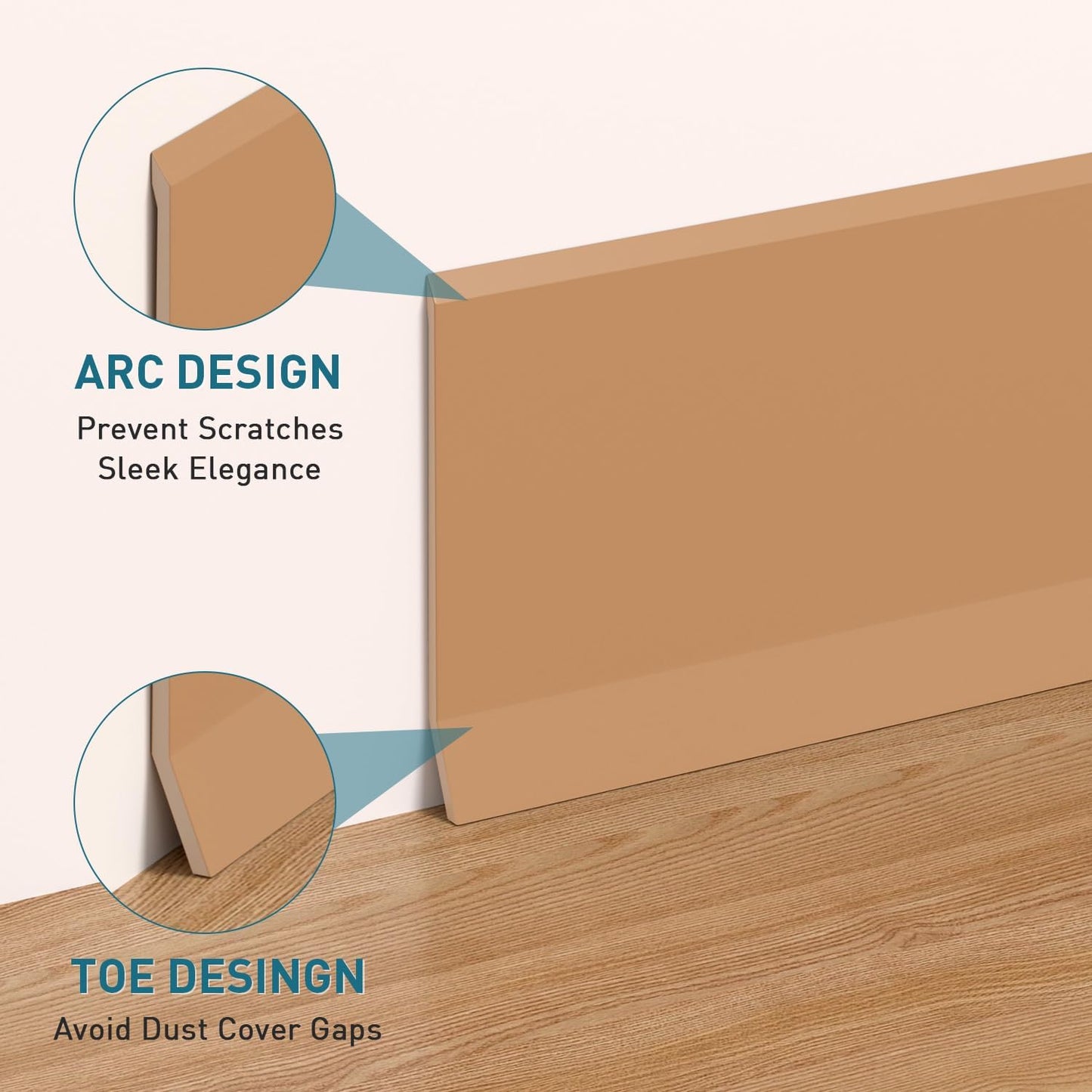 Flexible Baseboard Molding Trim / 20ft / Brown / 4 x 20