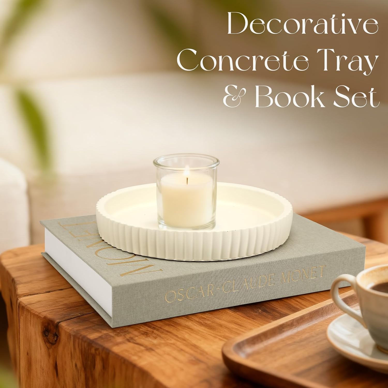 Modern Scalloped Home Decor Tray & Linen Storage Box / White