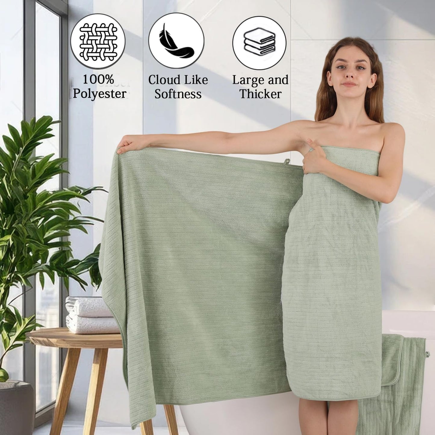 18 Piece Family Bath Towel Set Include 6 Bath Towels,6 Hand Towels and 6 Washcloths Soft Bathroom Towel with Hanging