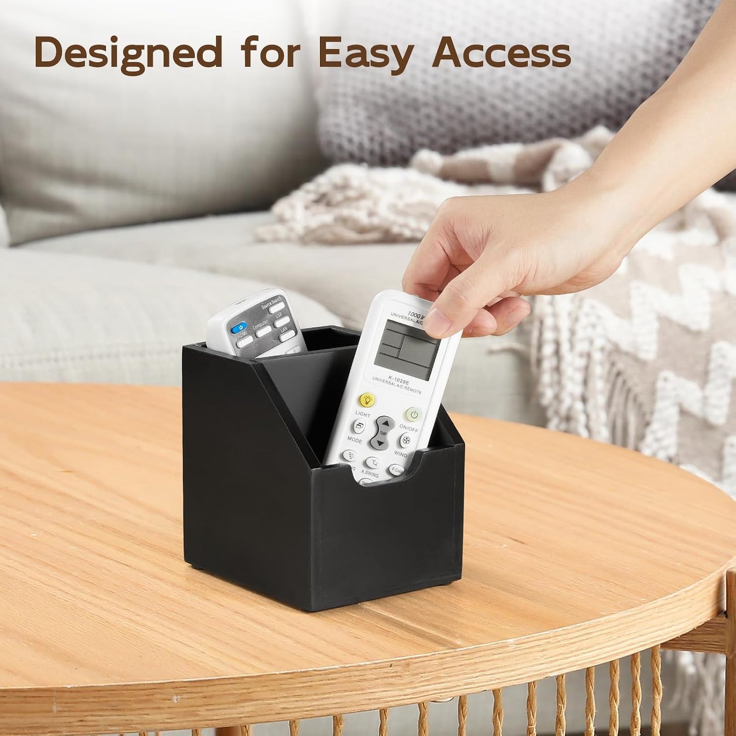 TV Remote Holder / Black / 2 Slots