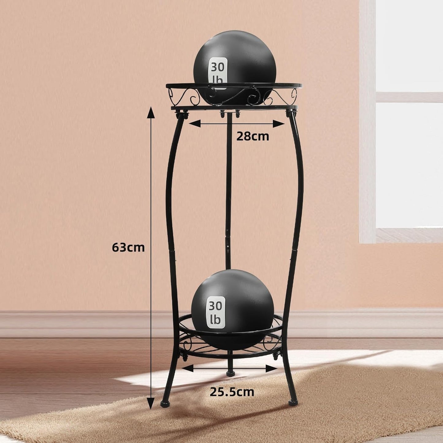 2 Pack Plant Stand Indoor Outdoor 2 Tier 27" Tall Metal Potted Holder Rack Flower Pot Stand Heavy Duty Plant Shelf