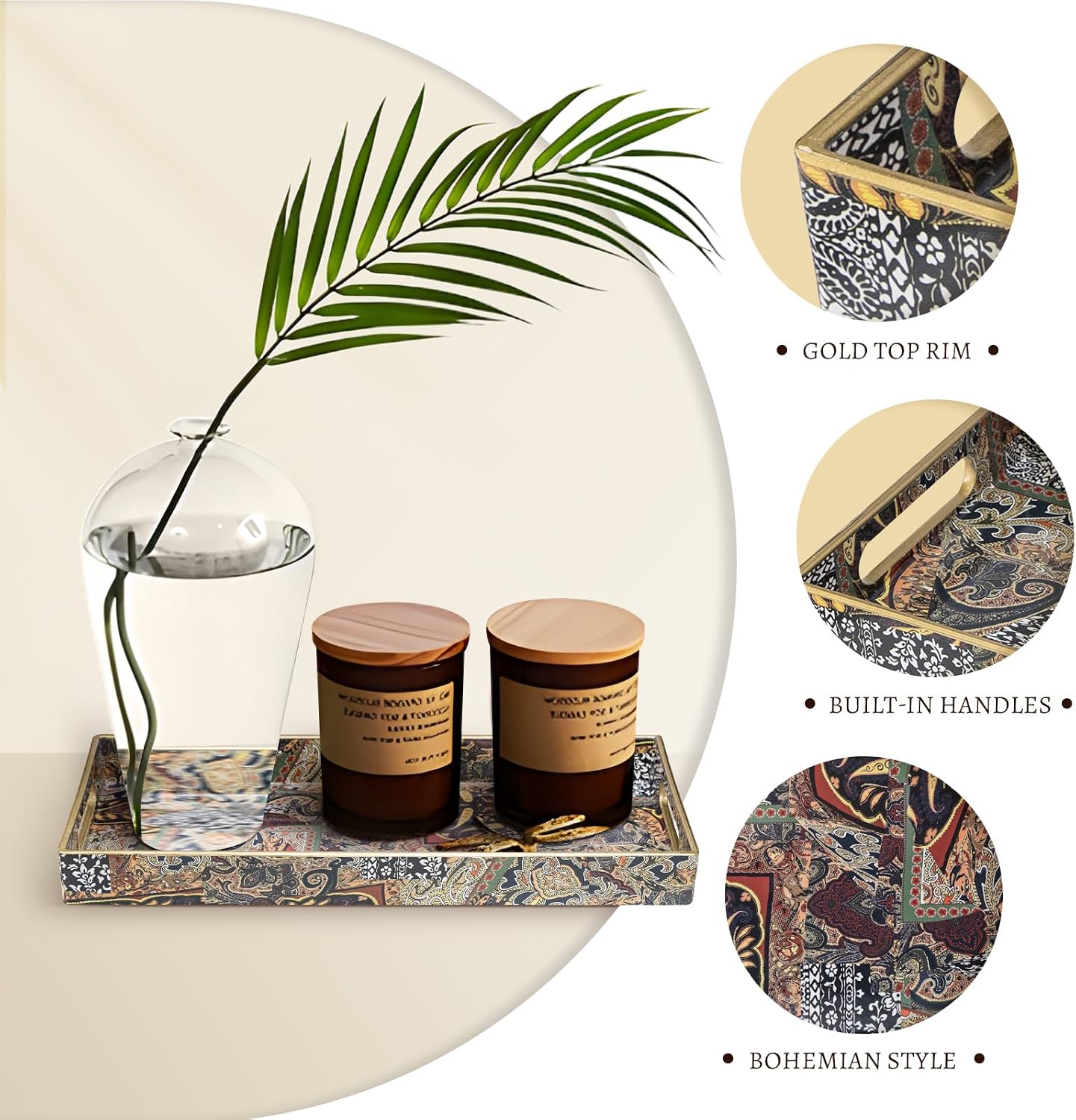 Decorative Trays / Plastic Vanity Tray / Bohemian-3