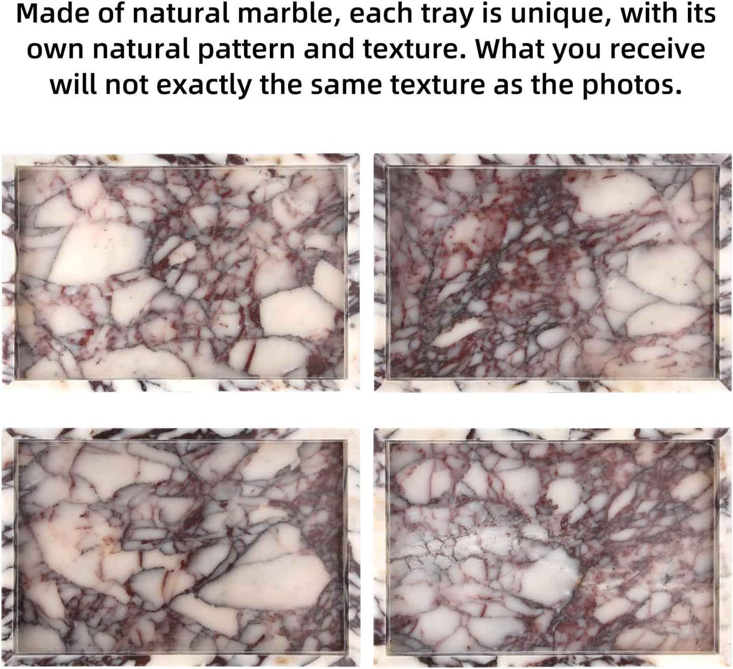 Marble Bathroom Vanity Tray / Calacatta Viola / 12 x 8 x 1.2 / Natural