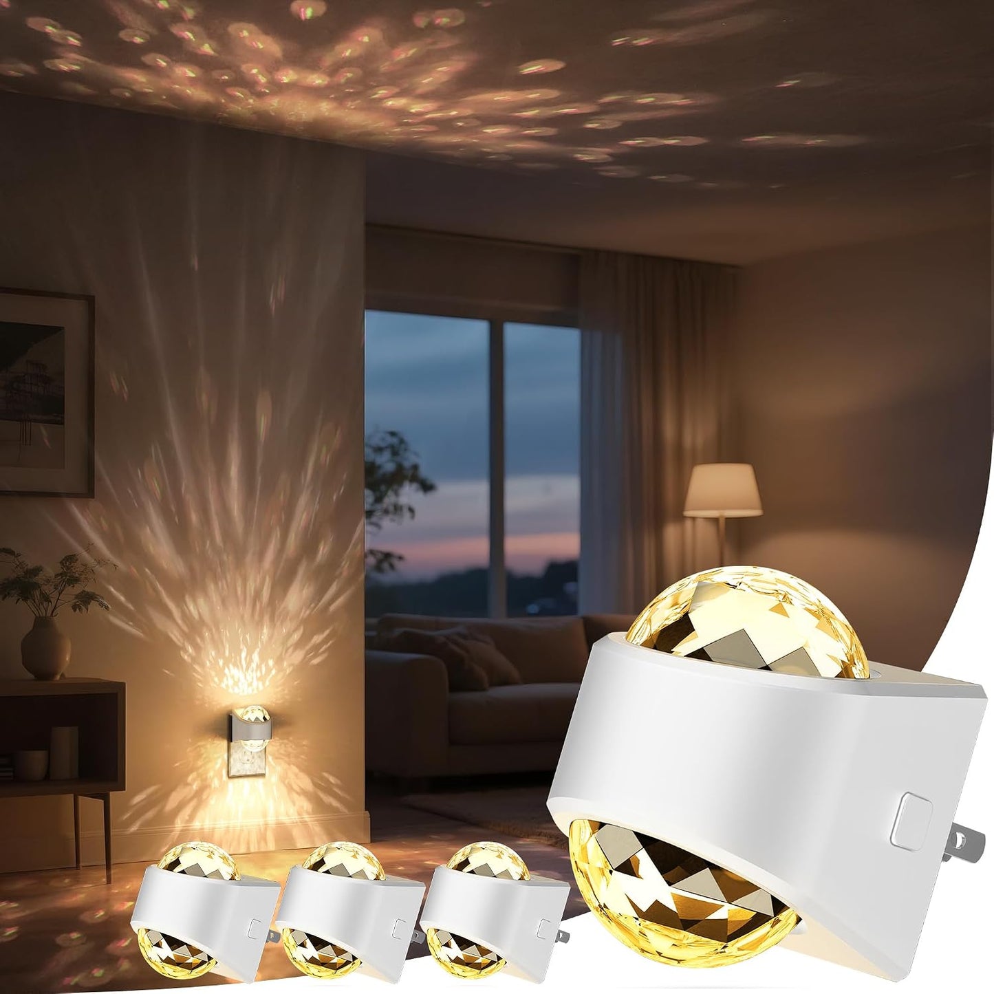 Briignite Night Light, [4 Pack] Night Lights Plug into Wall LED Projector
