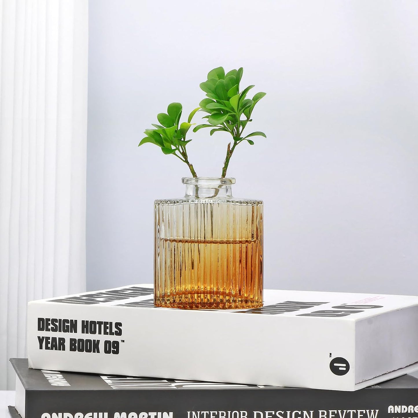 Glass Bud Vases / Brown / Set of 4