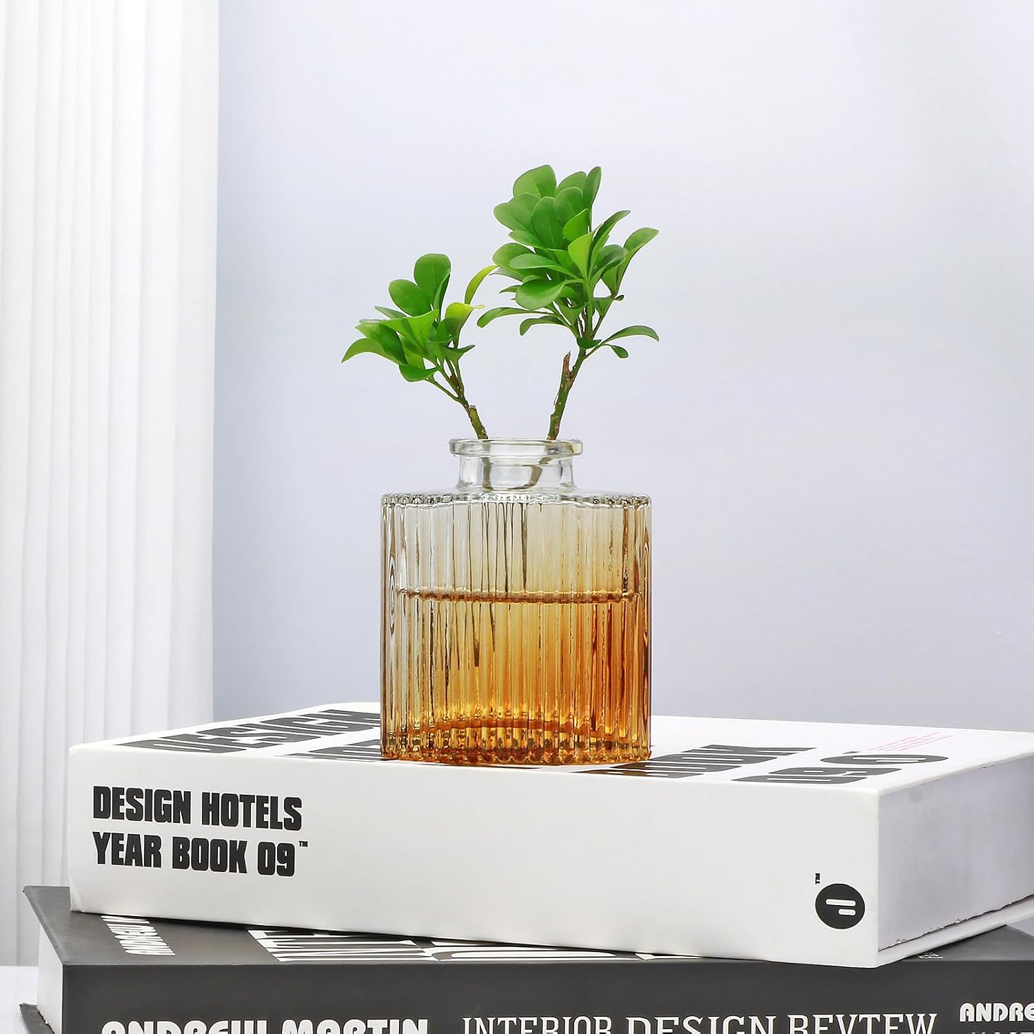 Glass Bud Vases / Brown / Set of 4