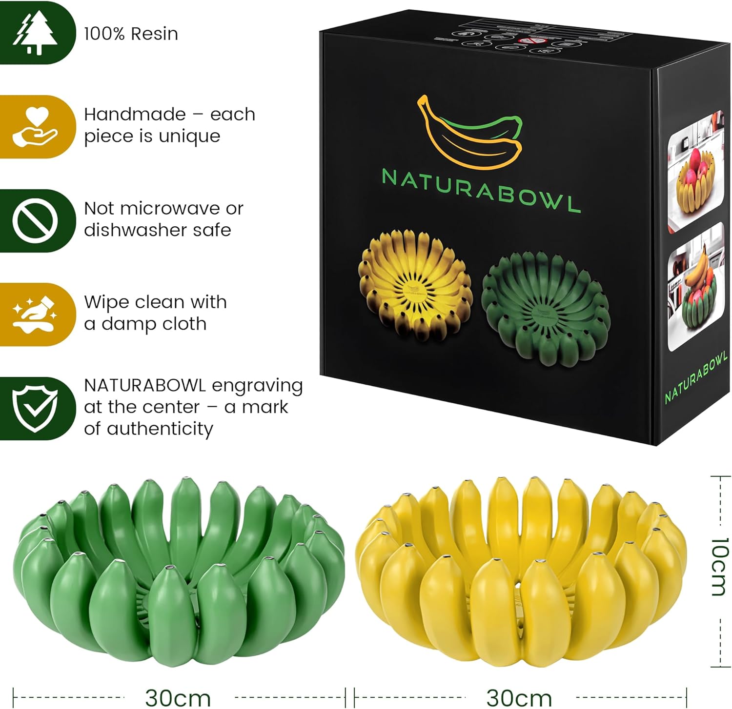 Banana fruit bowl holder Handcrafted Art Centerpiece / Yellow / 12 Inch