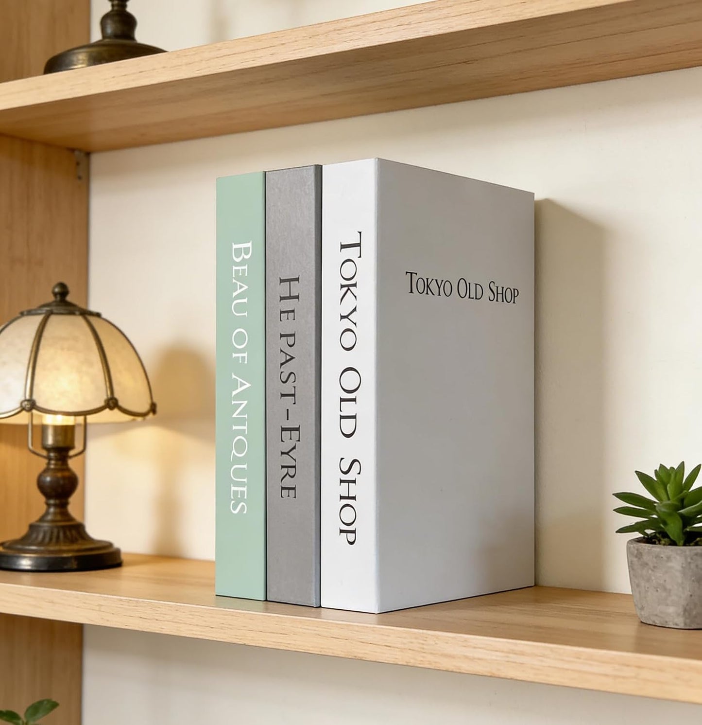 Decorative Books / Green+grey + White / Set of 3