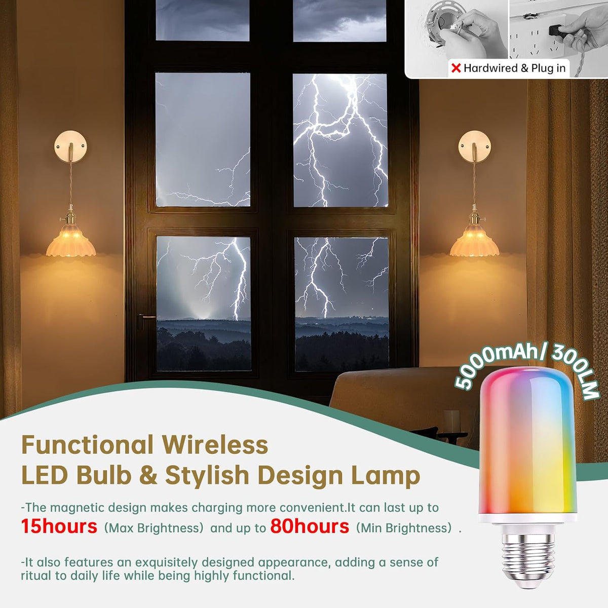Shenmoyl Vintage Battery Operated wall sconces Set of 2, Wall Lamps with White Lily of the Shade Pattern Glass