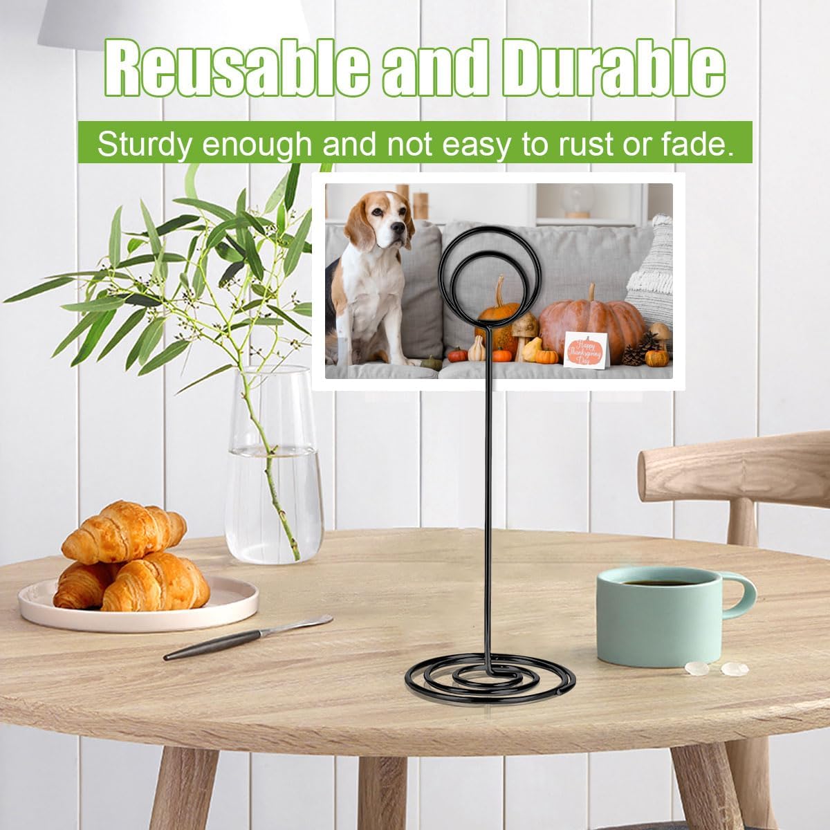 24 Pack 8.75 inch Table Number Holders, Simple Sign Stand Place Card Holder, Delicate Name Reusable Picture Memo Note